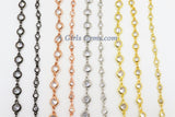 White Rosary Chain, Bezel Chain By The Yard CH #238, 6 mm Flat White Connector Chains