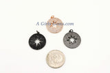 Cubic Zirconia Star Charms, Starburst Pendant - A Girls Gems