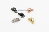 CZ Pave Lobster Clasp, Black Pave Clear 10 x 20 mm Rose, Gold, Silver, Black Connector Clasp, Cubic Zirconia #310 - A Girls Gems