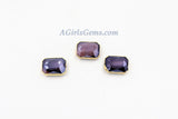 Purple Crystal Beads, Purple Square Rectangle #959, Soldered Bead Charms