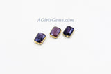 Purple Crystal Beads, Purple Square Rectangle #959, Soldered Bead Charms