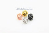 CZ Cube Beads, Cubic Zirconia Large Hole Beads #303, Silver Hexacon Gold or Black, Pave Square Spinel Beads