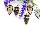 CZ Micro Pave Arrowhead Charms, Gold Triangle Charms #262, Rose and Silver Arrow Charms