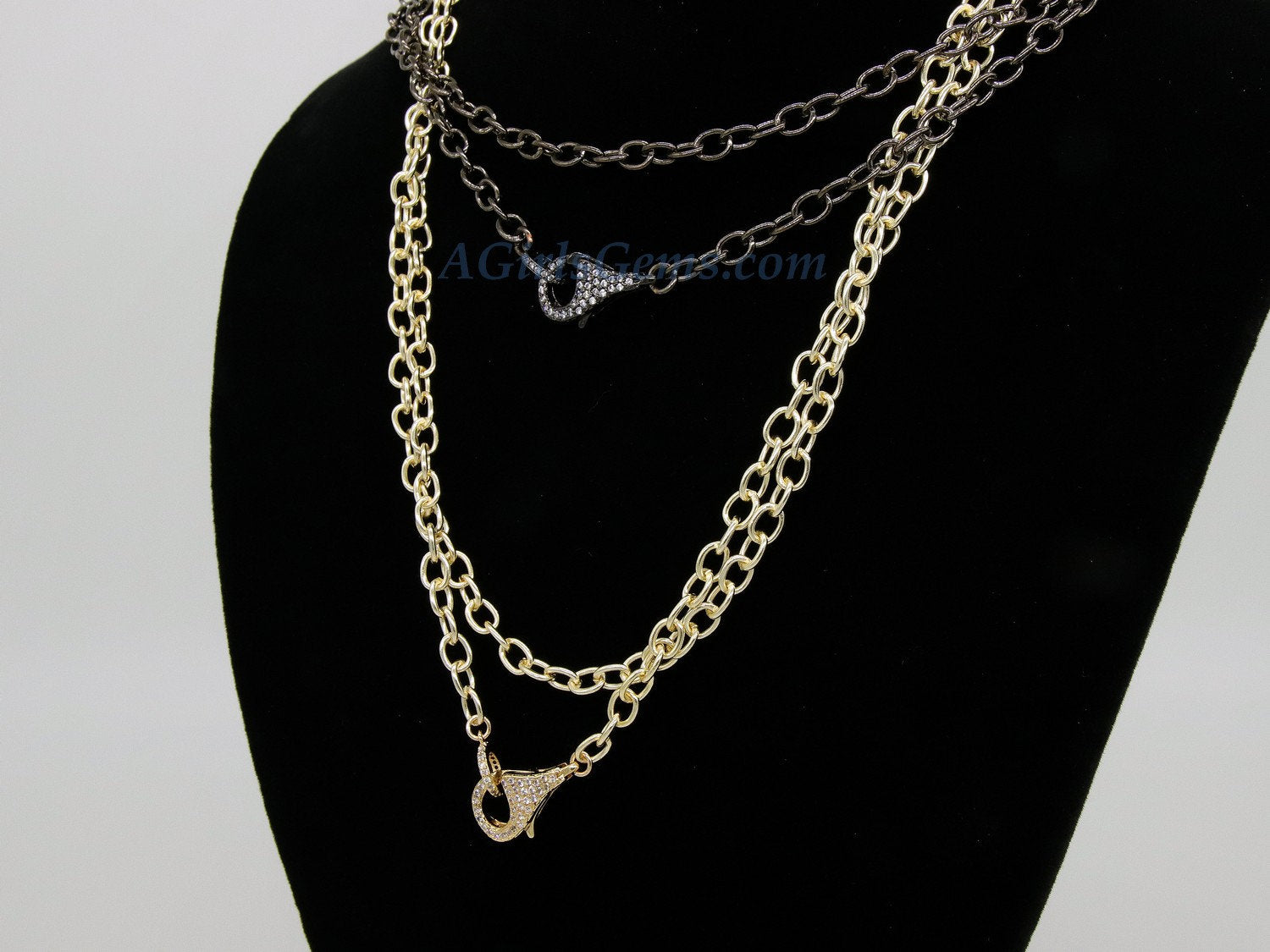 Gold Diamond Choker, Black Choker, Gunmetal Necklaces for Women
