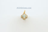 Cross Charm, CZ Pave Gold or Silver Opal Religious Cross Pendants #418, Fire Opal Catholic Charms for Religious Necklace Jewelry Making