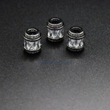 Black Tube Beads, CZ Pave Big Hole Gold, Silver Crystal Beads, 10 x 12 mm