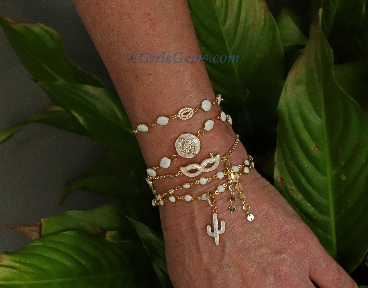 Gold Butterfly Bracelet, CZ Shell White/Purple Butterflies, Butterfly Jewelry for Minimalist, Adjustable Bracelets - Regina Harp Designs - A Girls Gems
