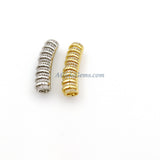 CZ Micro Pave Bar Tube for Bracelets, Gold Big Hole Tube Beads, Large Hole Bracelet Spacer Focal Charms