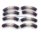 Resin Rhinestone Bumpy Beads 10 mm/Tube Beads, Purple, White and Lavender