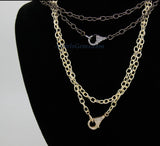 Double Choker Wrap Necklace, Front Clasp Necklace, CZ Lobster Clasp, 14/16/18/34 inch Extra Long Chain Wrap Around Necklace in Gold or Black - A Girls Gems