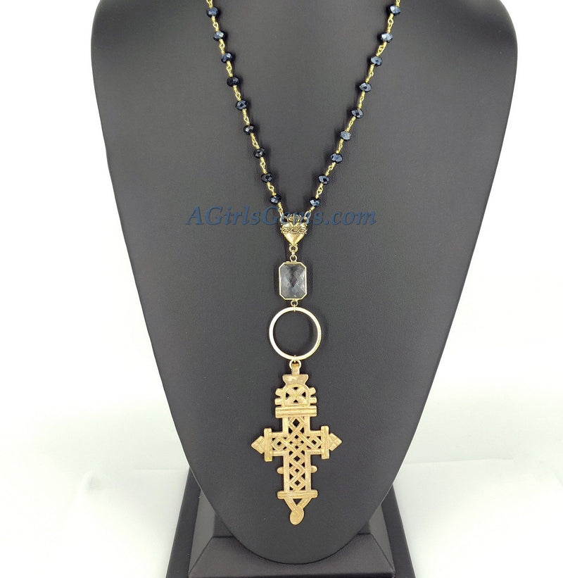 Gold Coptic Cross Necklace - A Girls Gems