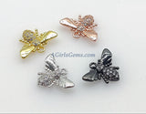 CZ Micro Pave Bumble Bee Charms, Baby Bee Charms for Necklaces