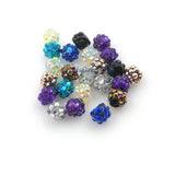 Resin Rhinestone Bumpy Beads 10 mm/Tube Beads, Purple, White and Lavender