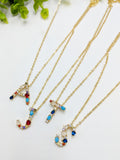 Initial Choker on Crystal Rosary Chains - A Girls Gems