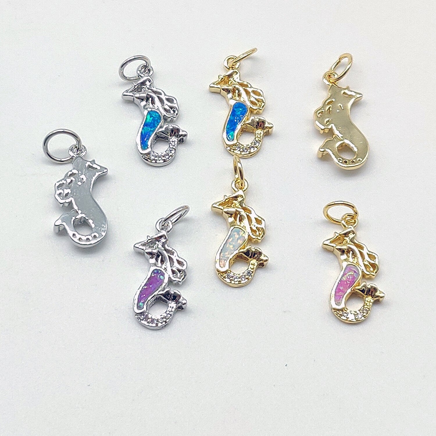 Tiny Mermaid Charms, Gold Silver CZ Micro Pave Pendants for Bracelets, Earrings