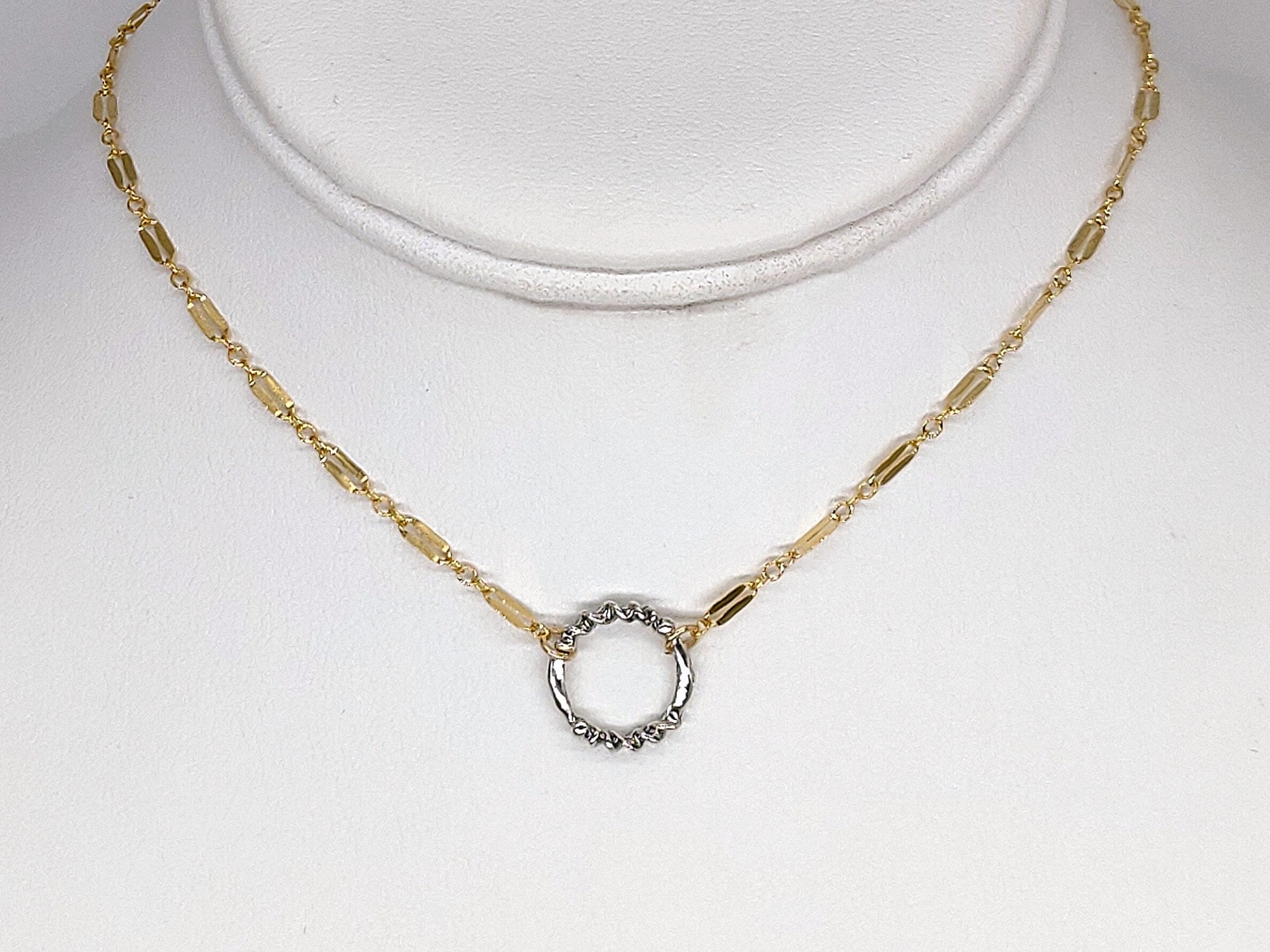 14 Karat yellow gold S bar diamond necklace with 0.79 carats 160-00017 –  Alabama Wholesale Diamonds