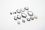 Teardrop Charm Connectors, 2 Pcs Oval Charms Rose Gold or Black Charms and Links for DIY Earrings, Bracelet