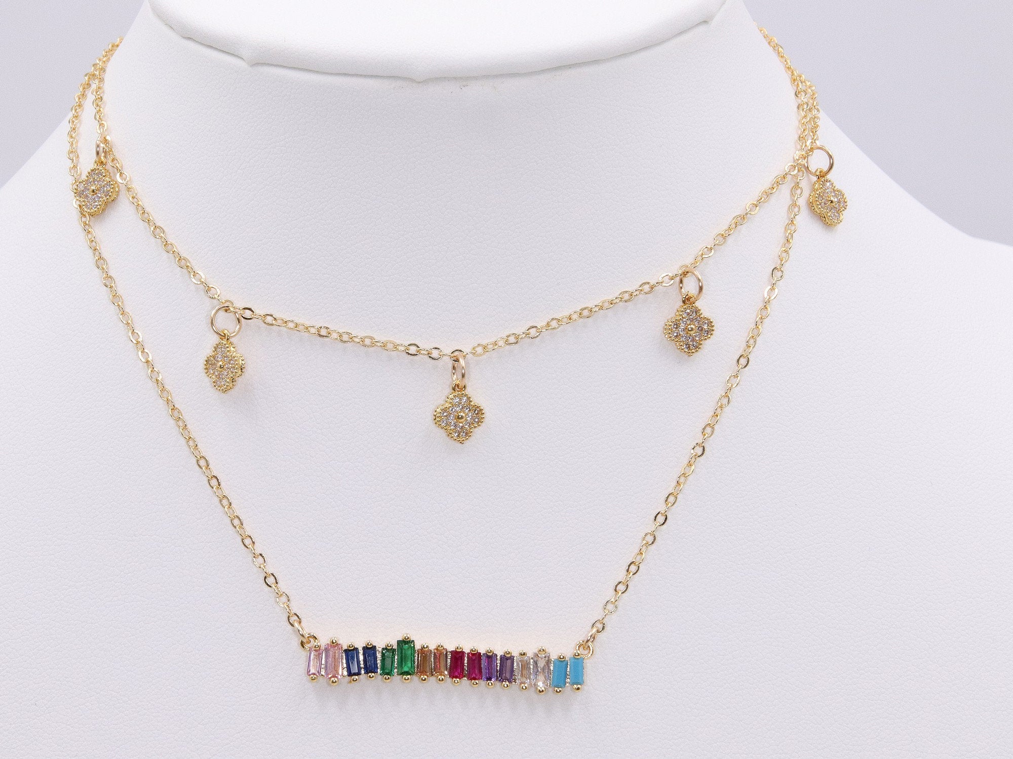 Rainbow Bar Necklace - A Girls Gems
