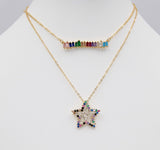 Rainbow Bar Necklace - A Girls Gems