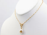 14 K Gold Pearl Cross Rolo Necklace, Gold Filled Toggle Front Wrap Choker - A Girls Gems