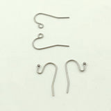 Silver Ear Hooks, Earring Findings Surgical Stainless Steel Earwires, Open Loop Fish Hooks or Ball End Earring Components Bulk Wholesale