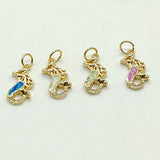 Tiny Mermaid Charms, Gold Silver CZ Micro Pave Pendants for Bracelets, Earrings