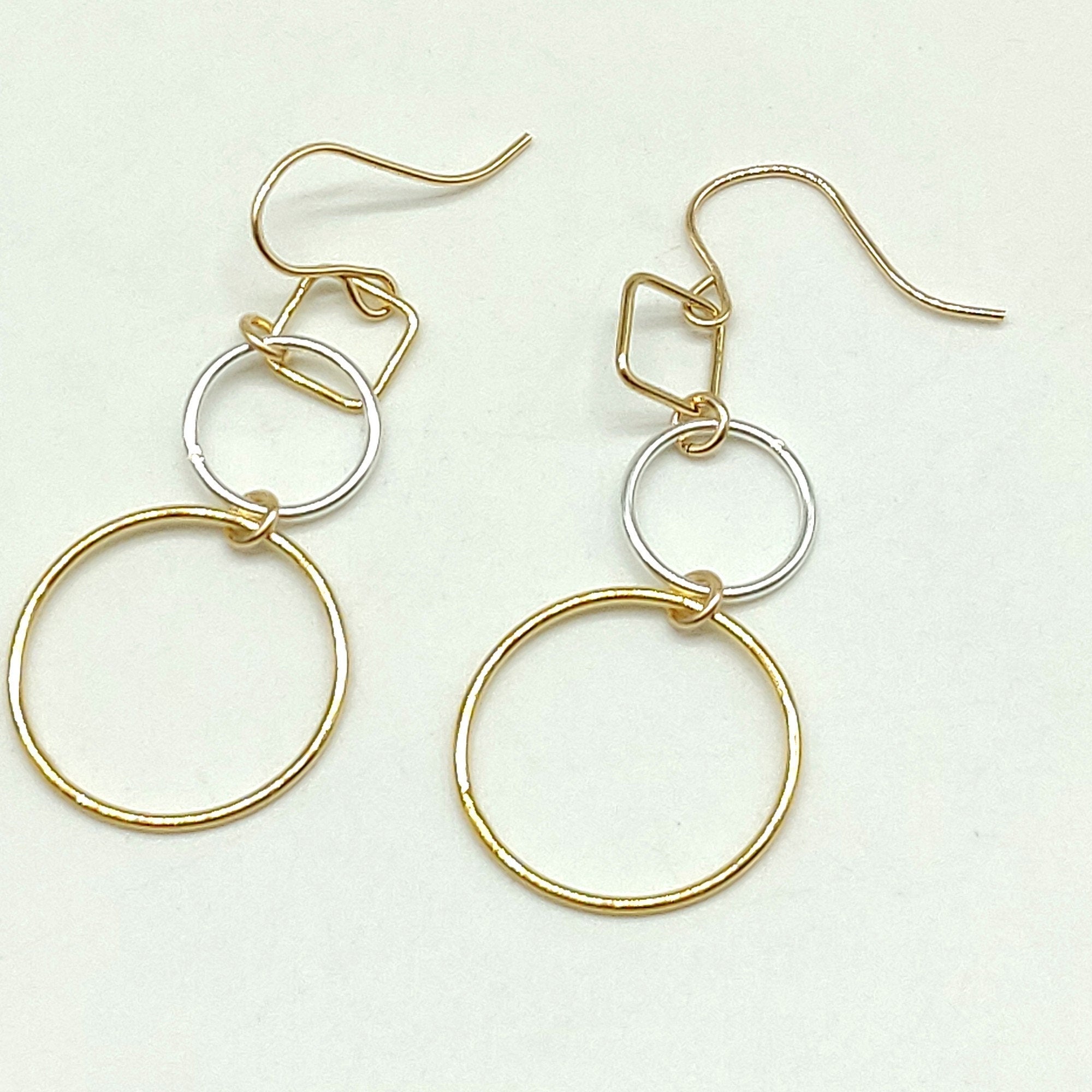 14 k Gold Hoop Dangle Earrings - A Girls Gems