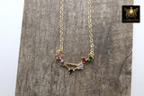 Libra Zodiac Necklace, Gold Filled Rainbow Horoscope Star Sign Constellation Choker - A Girls Gems