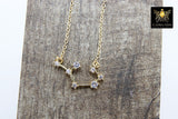 Sagittarius Necklace, Gold Filled Rainbow Horoscope Stars Zodiac Sign Constellation Choker - A Girls Gems
