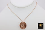 Genuine Coin Necklace, 14 K Rose Gold Filled Dainty Chain with Elephant Medallion - A Girls Gems