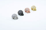 CZ Micro Pave Skull Head Beads, Rose, Gold