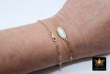 14 K Gold Filled Chain Bracelet, Single or Double Wrap Rectangle Drawn Chain - A Girls Gems