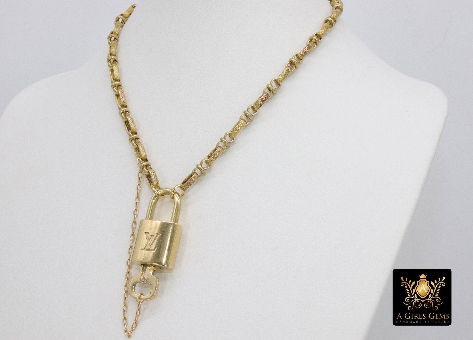 Louis Vuitton Re-purposed Lock Necklace