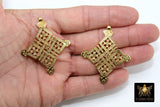 Gold Ethiopian Coptic Cross Pendant, Christian Cross Brass Religious Jewelry Findings - A Girls Gems