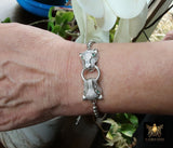 Tiger Head Bracelet, Silver Animal Bead CZ Cat Head Adjustable Bolo Bracelet, Cubic Zirconia Chain Bracelets