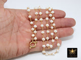 Pearl Necklace, Beaded Genuine 6 mm Pearl Wrap Rosary Necklace - A Girls Gems