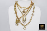 Gold Repurposed Textured Vintage Chain with Authentic LV Lock and Key #328 - A Girls Gems