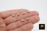 CZ Star Connectors, 3 Pcs Tiny Starburst Shape #529, Lariat Drop Center and Mini Star Charms