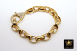Gold Wrap Bracelet, Chunky Chain Link Bracelet, CZ Pave Front Lobster Clasp, Large Vintage Rolo Chain - A Girls Gems