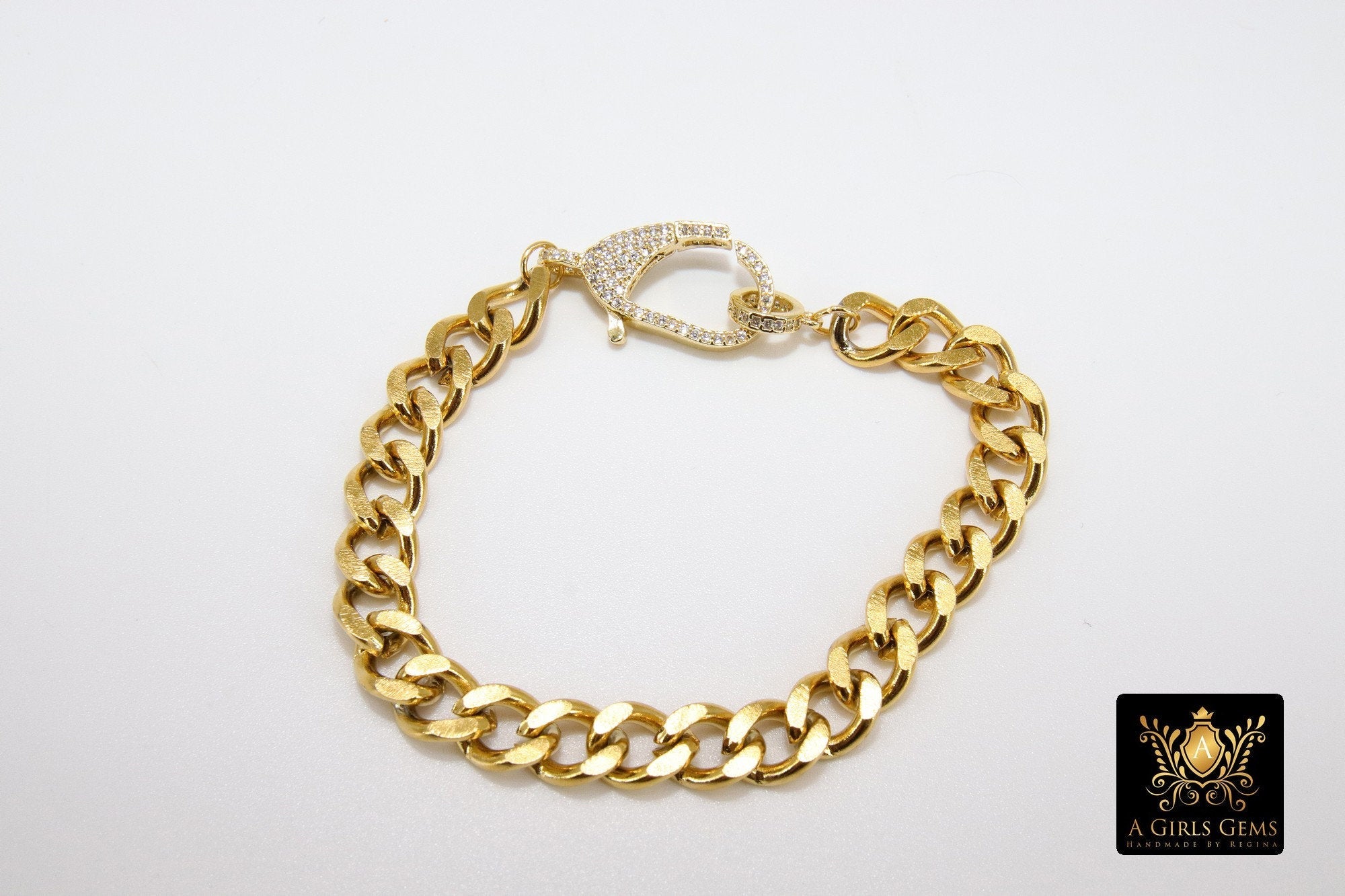 Gold Wrap Bracelet, Chunky Link Bracelet, 304 Gold Stainless Curb Chain Jewelry - A Girls Gems