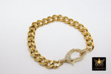 Gold Wrap Bracelet, Chunky Link Bracelet, 304 Gold Stainless Curb Chain Jewelry