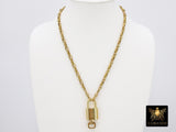 Louis Vuitton, Jewelry, Auth Lv Lock Key 3 3 New Gold Chains Necklace  Bracelet Wear Wallet