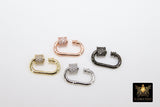 Oval Screw Lock, Mini Oval Clasps #2300, Gold Black or Silver Bracelet Jewelry Brass Findings
