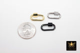 Oval Screw Lock, 3 Pc Mini Oval Clasps #2300, Gold Black or Silver Bracelet Jewelry Brass Findings