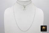 Coin Necklace, 925 Sterling Silver Oval Chain - A Girls Gems