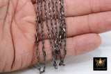 Rectangle Chain, Unfinished Oval Dainty Paperclip Chains CH #112, Cable Box