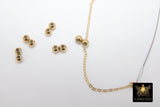 Slider Beads, 14 K Gold Filled Dainty Chain Silicon Stopper Beads #2144, 2 Hole Bolo