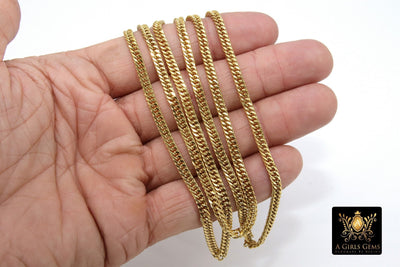 Stainless Steel Chain, 304 Gold Faceted Dainty Curb Chains, 5 mm Unfinished Necklace Chains, By the Yard