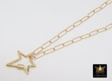 Front Clasp Necklace, 14 K Gold Filled Screw Star Clasp Wrap Choker
