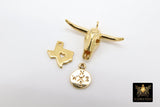 Gold Cow Skull Charm, Gold 925 Sterling Silver Texas - A Girls Gems